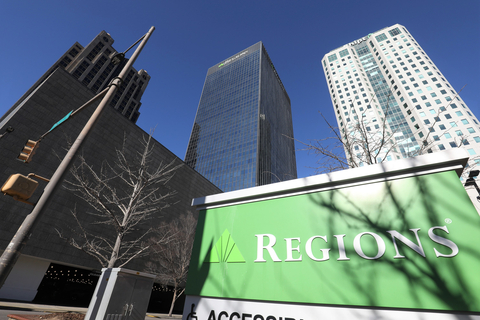 Regions Bank headquarters (center tower) in Birmingham, Alabama. The company has again earned the Gallup Exceptional Workplace Award, an honor recognizing the most engaged workplace cultures in the world. (Photo: Business Wire)