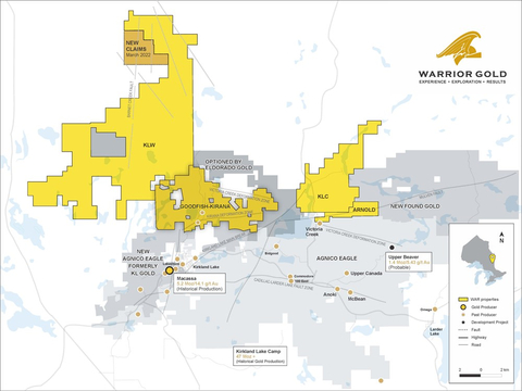 thumbnail Figure 2 : Warrior Gold Claim Map (Graphic: Business Wire)