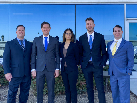 Pictured from left to right: Brad Yates, Stefan Pastor, Susana Gurrola, Ian Armbruster and Trevor Wright (Photo courtesy of Stream Realty Partners)