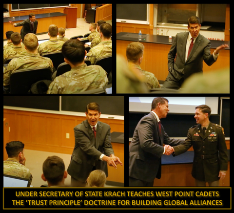 Under Secretary of State Krach Teaches West Point Cadets the 'Trust Principle' Doctrine for Building Global Alliances. (Photo: Business Wire)