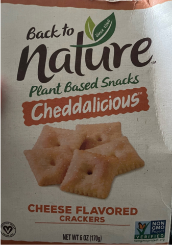 Back to Nature Cheddalicious Cheese Flavored Crackers package (Photo: Business Wire)