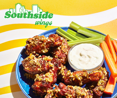 Southside Wings - Mellow twice-baked wings are coated in Rad Relish giving the wings a robust flavor with just the right amount of heat (nine-piece serving) (Photo: Business Wire)