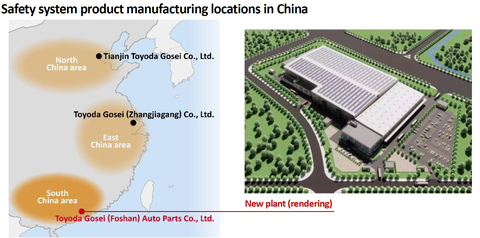 original Safety system product manufacturing locations in China (Graphic: Business Wire)