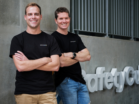 With the latest acquisition of SHEQSY, SafetyCulture continues to address an underinvestment in frontline processes, enablement, and emerging technologies. Pictured from left to right are Hays Bailey, CEO and founder of SHEQSY, and Luke Anear, CEO and founder of SafetyCulture. (Photo: Business Wire)