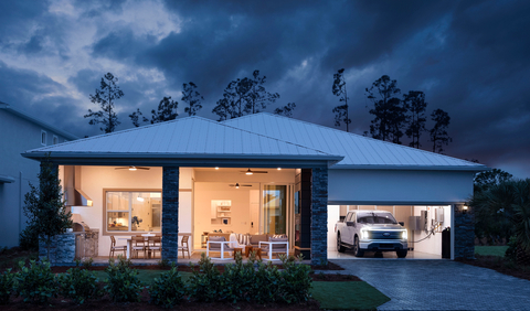 At its homes on Innovation Way, PulteGroup is collaborating with Ford to test how the Ford Intelligent Backup Power system of the F-150 Lightning can serve as a critical lifeline to homeowners during power outages. (Photo: Business Wire)