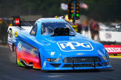 PPG has renewed its sponsorship of drag racing’s popular Tasca Racing team for the 2022 NATIONAL HOT ROD ASSOCIATION® season. The team’s FORD® SHELBY® MUSTANG® Nitro Funny Car will display PPG’s colorful livery at the New England Dragway in Epping, New Hampshire, and Maple Grove Raceway in Mohnton, Pennsylvania. (Photo: Business Wire)