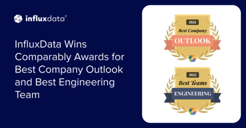 InfluxData Wins Comparably Awards for Best Company Outlook and Best Engineering Team (Graphic: Business Wire)