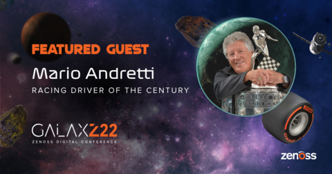 original Racing legend Mario Andretti will be a featured speaker at Zenoss GalaxZ22. (Graphic: Business Wire)