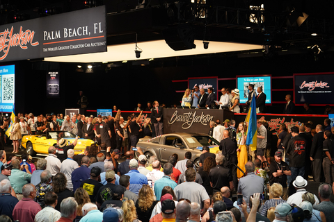 Governor Ron DeSantis attended the Barrett-Jackson Palm Beach Auction for the sale of two charity vehicles that raised $1.76 million to support humanitarian relief efforts in Ukraine. (Photo: Business Wire)