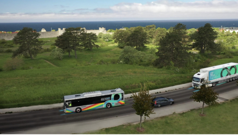 Electreon has successfully demonstrated the operation of Electric Road Systems at scale utilizing a 40-ton e-truck and a commercial passenger e-bus. (Photo: Business Wire)