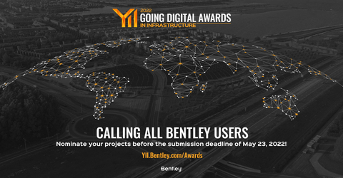 Nehmen Sie an den Going Digital Awards in Infrastructure 2022 teil, um globale Anerkennung für digitale Fortschritte im Bereich Infrastruktur zu erhalten. Bildgenehmigung durch Bentley Systems