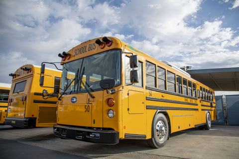 Orange Unified City School in California increasingly relies on an all Blue Bird electric vehicle (EV) school buses to meet its future transportation needs. The school district recently ordered eight Blue Bird All American Type D electric school buses, more than doubling the size of its zero-emission bus fleet. (Photo: Business Wire)