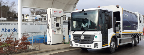 An Allison transmission has been integrated into the UK's first refuse collection vehicle (RCV) with a hydrogen fuel cell powertrain. (Photo: Business Wire)