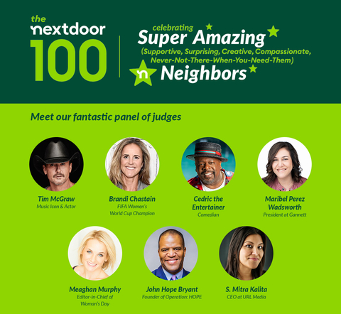 The Nextdoor 100 Judges (Graphic: Business Wire)