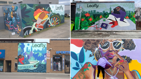 Mural locations: Clockwise from top left: Portland, Ore.; Toronto; Washington, D.C.; Chicago (Photo: Business Wire)