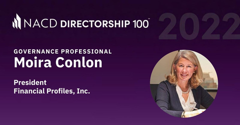 2022 NACD Directorship 100™ - Moira Conlon, Founder and President of Financial Profiles (Photo: Business Wire)