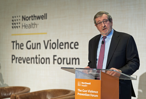 Northwell Health CEO Michael Dowling speaks at the Northwell Gun Violence Prevention Forum. Credit Northwell Health.