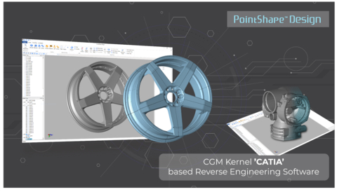 DREAMTNS of Korea has released PointShape™ Design software, which is used for creating parametric CAD models of real-world products from Scan/Mesh data. PointShape Design utilizes Convergence Geometric Modeler, the world’s first powerful modeling kernel used by CATIA. (Graphic: Business Wire)