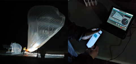 The Raven Aerostar flight team launches a Thunderhead Balloon System. Abside Networks VP of Business Development Doug Hutchinson browses the Internet on a phone and laptop connected via the Thunderhead Balloon. (Photo: Business Wire)