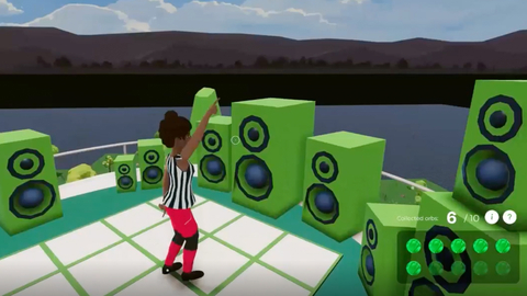 Rooftop dance floor at The Fidelity Stack in Decentraland (Graphic: Business Wire)