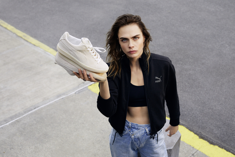 Sports company PUMA has started to distribute 500 pairs of its experimental RE:SUEDE sneaker. PUMA’s global brand ambassadors, such as model, actress and activist Cara Delevingne, will also test the RE:SUEDE as part of this project. (Photo: Business Wire)