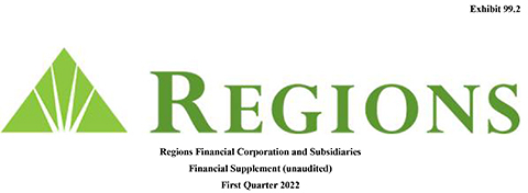 Regions Financial Corporation and Subsidiaries Financial Supplement (unaudited) to First Quarter 2022 Earnings Release