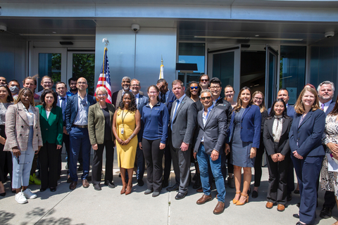 LACI CEO Matt Petersen with staff and LACI portfolio startup founders, with Energy Secretary Granholm, Labor Secretary Walsh, Congresswoman Judy Chu (D 27), Congresswoman Norma Torres (D 35), Congresswoman Linda Sanchez (D 38), Supervisor Hilda Solis. (Photo: Business Wire)