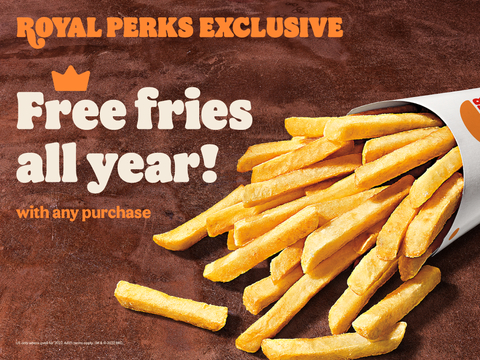 BURGER KING® ANNOUNCES FREE FRIES ALL YEAR FOR ROYAL PERKS MEMBERS (Graphic: Business Wire)