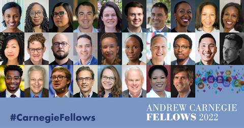 Carnegie Corporation of New York Announces the 2022 Class of Andrew Carnegie Fellows: Philanthropic grants will fund 28 fellows conducting scholarly research in the social sciences and humanities. (Photo: Business Wire)