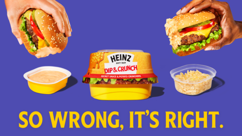 With the debut of its newest innovation, HEINZ DIP & CRUNCH takes burger night to the next level. Simply dip the burger in HEINZ sauce, then top it off with salty potato crunchers to add both flavor and texture to every bite. (Photo: Business Wire)