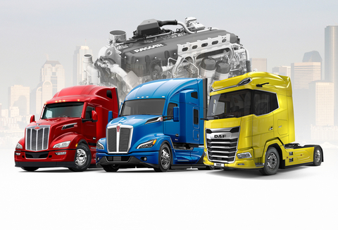 Peterbilt 579, Kenworth T680, DAF XG+ Trucks and PACCAR MX-13 Engine (Photo: Business Wire)