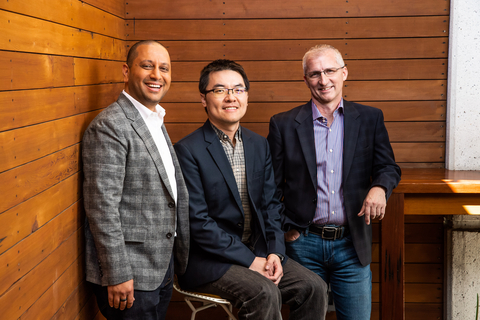 original Veza's co-founders (left to right) - Tarun Thakur, CEO; Maohua Lu, CTO; Robert Whitcher, Chief Architect (Photo credit: Eric Millette)