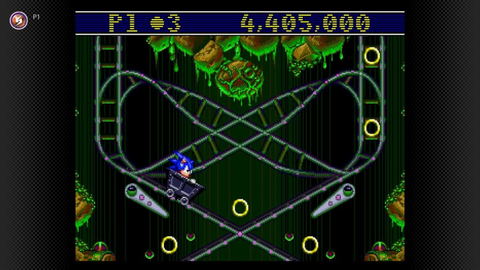 Help Sonic spin, bounce and bump through four different pinball zones made up of glittering caverns, slimy sewers, boiling lava and monstrous machinery to collect the Chaos Emeralds and save the inhabitants of Mobius from a mountain of trouble. (Graphic: Business Wire)