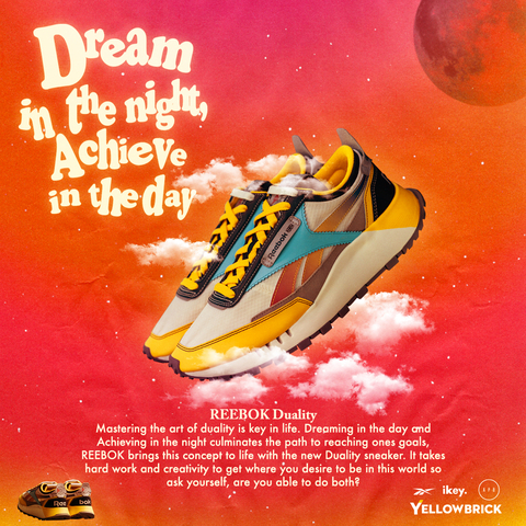 Inspired by the “Dream in the night, achieve in the day” motto, “Duality” was crafted by three aspiring students with a passion for design, creativity, and industry knowledge. Through a program created by Yellowbrick, Reebok, APB, and Jobs for the Future, Isaac “Ikey” Reeves, Ashley Hamilton, and Ben Gass, all collaborated with a goal to create something unique - with meaning and impact for the community. With proper mentorship and guidance, the students were able to bring the concept to life. (Photo: Business Wire)