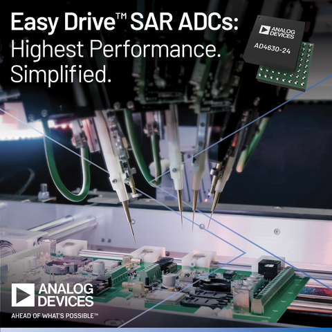 ADI's new portfolio of next-generation 16-to-24-bit, ultra-high precision SAR ADCs simplify the often complex process of designing ADCs into instrumentation, industrial and healthcare applications (Photo: Business Wire)