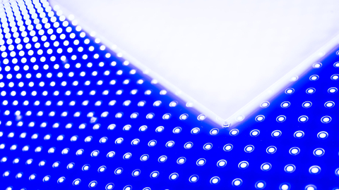 xQDEF™ Diffuser Plate on top of an array of blue MiniLEDs inside a Quantum Dot MiniLED TV. (Photo: Business Wire)