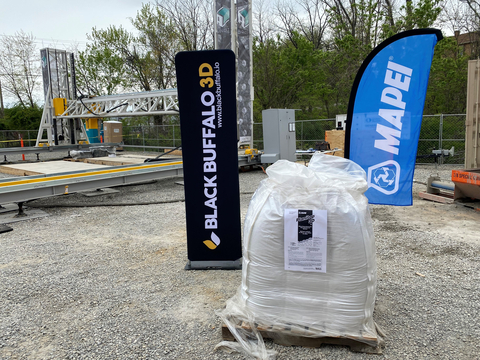 The official launch of Planitop® 3D construction ink/mortar and the strategic partnership between MAPEI Corporation and Black Buffalo 3D was announced at the future site of the first 3D-printed homes in Virginia by Alquist 3D. (Photo: MAPEI Corporation)