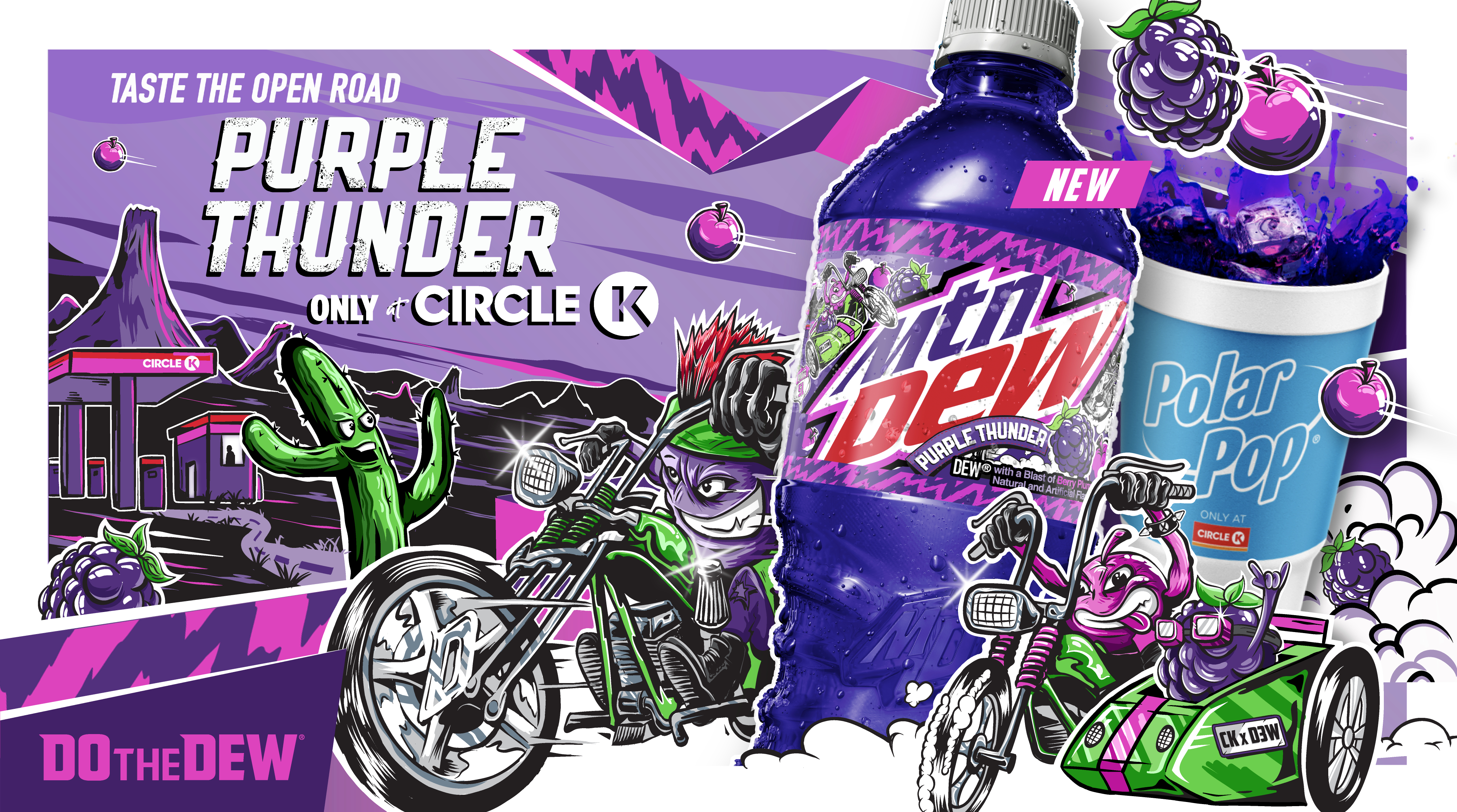 Circle K And Mtn Dew Invite Dew Nation To Taste The Open Road With Its Latest Drink Innovation Mtn Dew Purple Thunder Business Wire