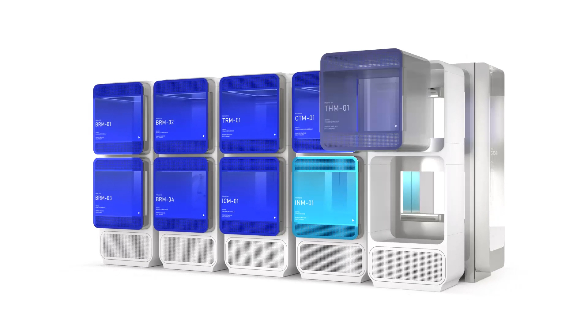 The Multiply Labs Robotic Cluster is an automated system designed to manufacture gene modified cell therapies at industrial scale, with minimal involvement of manual operators.