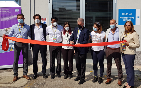 PPG executives mark the opening of a new architectural coatings color automation laboratory in Milan. The $2.1 million (2 million euros) facility will significantly increase the speed of developing paint color formulations. (Photo: Business Wire)