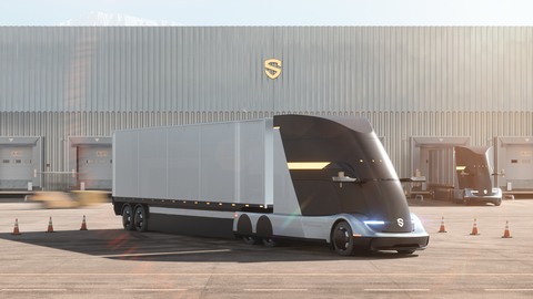 Solo Advanced Vehicle Technologies' SD1, its long-haul battery-electric Class 8 truck tailored specifically for autonomous driving. (Photo: Business Wire)