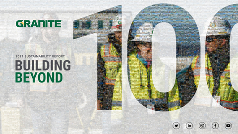 The theme of this Sustainability Report—Building Beyond 100—reflects our vision for the future as we celebrate Granite’s centennial milestone. (Image: Mosaic of Granite historical photos) (Graphic: Business Wire)