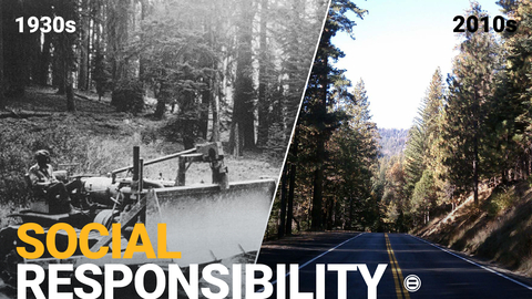 Granite has a long history of work in America’s National Parks. (Image: Granite work in Yosemite National Park from the 1930s and 2010s)  (Graphic: Business Wire)