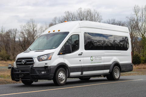 A Lightning electric van equipped with Perrone Robotics’ autonomous driving system goes through its paces at Perrone’s proving ground in Crozet, Virginia (Photo: Lightning eMotors)
