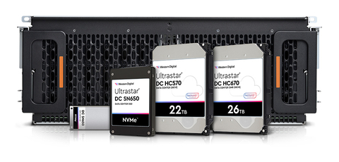 At its What's Next Western Digital event, the company introduced the industry’s first 22TB CMR and 26TB UltraSMR HDDs, and a new family of high-capacity PCIe® Gen4 NVMe™ SSDs. (Photo: Business Wire)