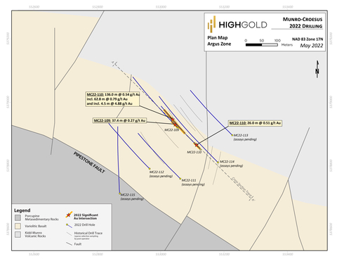 Figure 2 – Munro-Croesus Project – Winter 2022 Drill Hole Location Map for the new Argus Zone (Graphic: Business Wire)