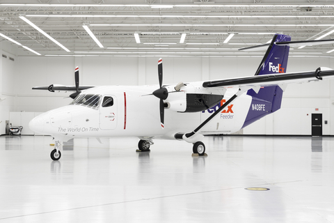 This Cessna SkyCourier twin utility turboprop is the first of 50 freighter aircraft ordered by FedEx Express. (Photo: Business Wire)