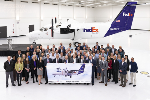Textron Aviation announced today the first delivery of the Cessna SkyCourier twin utility turboprop to FedEx Express.