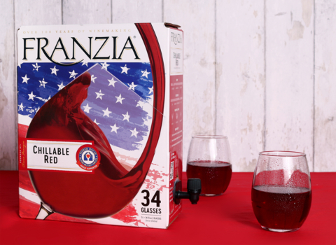 Franzia introduces its first ever limited edition Franzia wine box adorned in stars and stripes. (Photo: Business Wire)