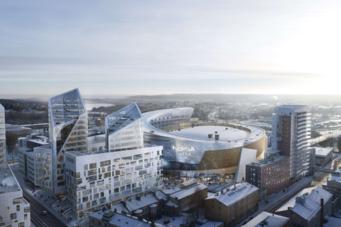 original Brand-new Nokia Arena will be the home of 2022 IIHF Ice Hockey World Championship games played in Tampere. Europe’s most modern entertainment venue, designed by American architect Daniel Libeskind, was opened in December 2021. Photo: SRV/Libeskind/Tomorrow (Photo: Business Wire)